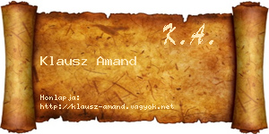 Klausz Amand névjegykártya